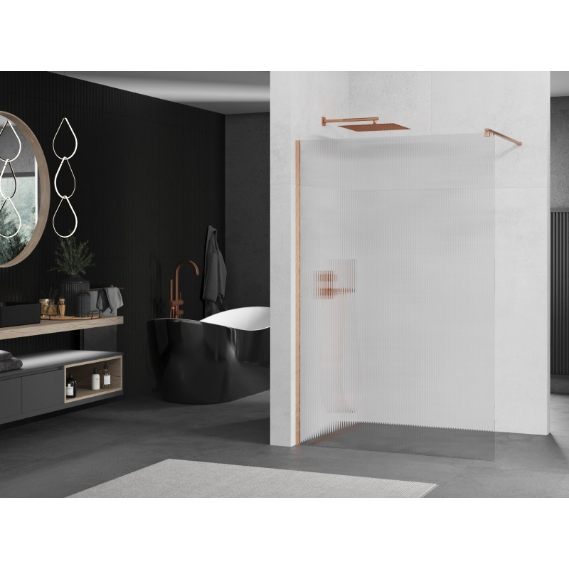 Mexen Kioto dušisein Walk-in 70 x 200 cm, triibuline 8 mm, harjatud vask - 800-070-101-65-09