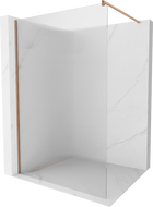 Mexen Kioto tuš zid Walk-in 90 x 200 cm, pruge 8 mm, brušena bakra - 800-090-101-65-09