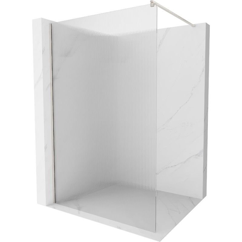 Mexen Kioto dušisein Walk-in 130 x 200 cm, triibuline 8 mm, harjatud nikkel - 800-130-101-97-09