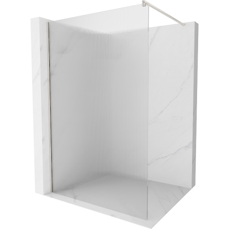 Mexen Kioto Walk-in Shower Screen 130 x 200 cm, Stripes 8 mm, Brushed Nickel - 800-130-101-97-09