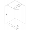 Mexen Kioto-R paroi de douche arrondie Walk-in 120 x 200 cm, transparent 8 mm, chrome - 800-120-101-01-06