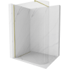 Mexen Kioto-R Rounded Walk-in Shower Screen 90 x 200 cm, Transparent 8 mm, Brushed Gold - 800-090-101-55-06