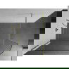Mexen Kioto-R abgerundete Duschwand Walk-in 110 x 200 cm, transparent 8 mm, gebürstetes Gold - 800-110-101-55-06