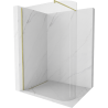 Mexen Kioto-R gebogene Duschwand Walk-in 140 x 200 cm, transparent 8 mm, gold gebürstet - 800-140-101-55-06