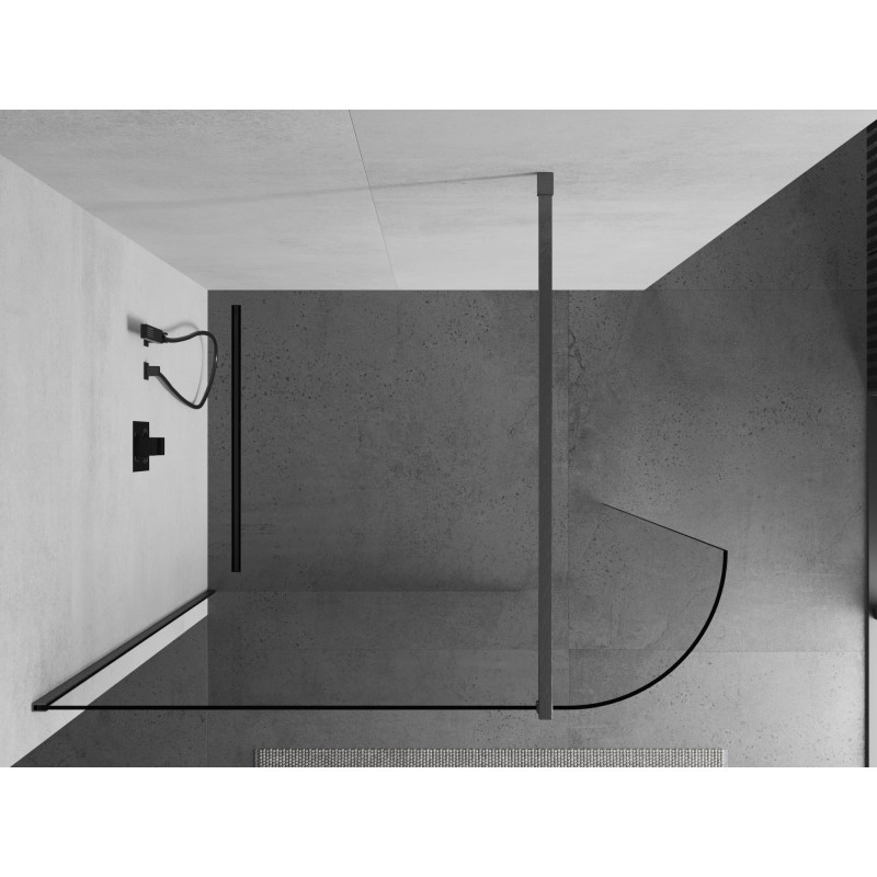 Mexen Kioto-R kaarjas Walk-in dušisein 120 x 200 cm, läbipaistev 8 mm, reljeefne relvastushall - 800-120-101-66-06
