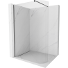 Mexen Kioto-R curved Walk-in shower wall 140 x 200 cm, transparent 8 mm, brushed gun gray - 800-140-101-66-06