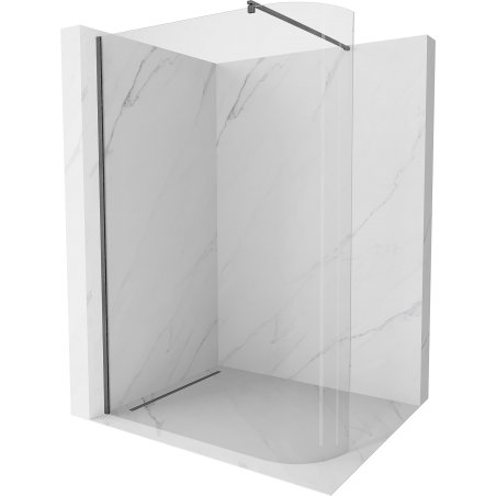 Mexen Kioto paroi de douche arrondie Walk-in 160 x 200 cm, transparent 8 mm, gris pistolet brossé - 800-160-101-66-06