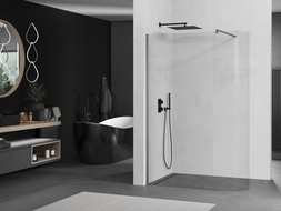 Mexen Kioto-R paroi de douche arrondie Walk-in 160 x 200 cm, transparent 8 mm, gris canon brossé - 800-160-101-66-06