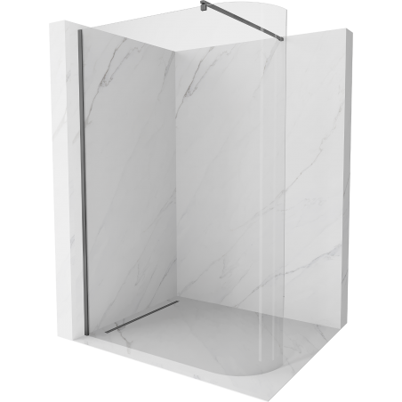 Mexen Kioto paroi de douche arrondie Walk-in 120 x 200 cm, transparent 8 mm, gun metal - 800-120-101-95-06