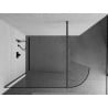 Mexen Kioto paroi de douche arrondie Walk-in 120 x 200 cm, transparent 8 mm, gun metal - 800-120-101-95-06