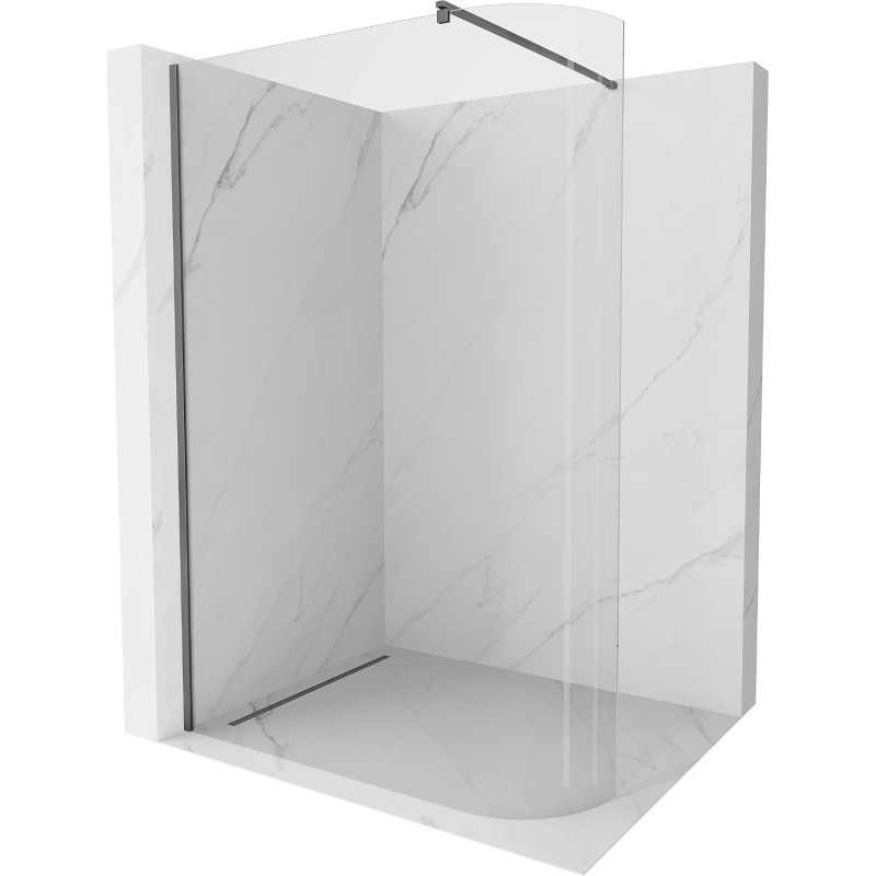 Mexen Kioto-R ümar dušisein Walk-in 130 x 200 cm, läbipaistev 8 mm, gun metal - 800-130-101-95-06