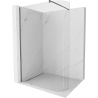 Mexen Kioto-R gebogen inloopdouchewand 160 x 200 cm, transparant 8 mm, kanonmetaal - 800-160-101-95-06