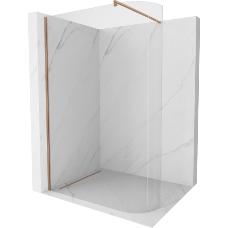 Mexen Kioto-R ścianka prysznicowa zaokrąglona Walk-in 110 x 200 cm, transparent 8 mm, miedź szczotkowana - 800-110-101-65-06