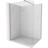 Mexen Kioto-R gebogen douchewand Walk-in 120 x 200 cm, transparant 8 mm, geborsteld koper - 800-120-101-65-06