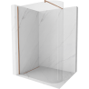Mexen Kioto-R Zaobljeni tuš zid Walk-in 130 x 200 cm, prozirni 8 mm, brušeni bakar - 800-130-101-65-06