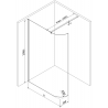 Mexen Kioto-R kaarev dušisein Walk-in 150 x 200 cm, läbipaistev 8 mm, harjatud vask - 800-150-101-65-06