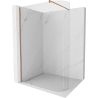 Mexen Kioto-R Rounded Walk-in Shower Wall 150 x 200 cm, Transparent 8 mm, Brushed Copper - 800-150-101-65-06