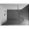 Mexen Kioto-R kaarev dušisein Walk-in 150 x 200 cm, läbipaistev 8 mm, harjatud vask - 800-150-101-65-06