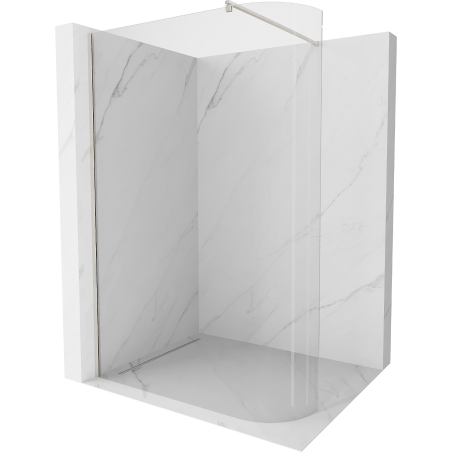Mexen Kioto-R ścianka prysznicowa zaokrąglona Walk-in 80 x 200 cm, transparent 8 mm, nikiel szczotkowany - 800-080-101-97-06