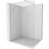Mexen Kioto-R abgerundete Duschwand Walk-in 80 x 200 cm, transparent 8 mm, gebürstetes Nickel - 800-080-101-97-06