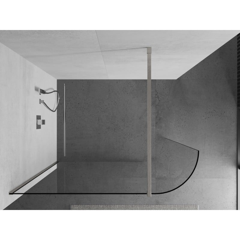 Mexen Kioto-R ścianka prysznicowa zaokrąglona Walk-in 100 x 200 cm, transparent 8 mm, nikiel szczotkowany - 800-100-101-97-06