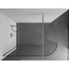 Mexen Kioto-R Duschwand abgerundet Walk-in 110 x 200 cm, transparent 8 mm, gebürsteter Nickel - 800-110-101-97-06