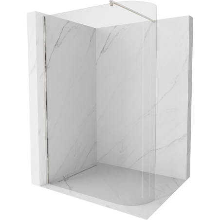Mexen Kioto-R paroi de douche arrondie Walk-in 130 x 200 cm, transparent 8 mm, nickel brossé - 800-130-101-97-06