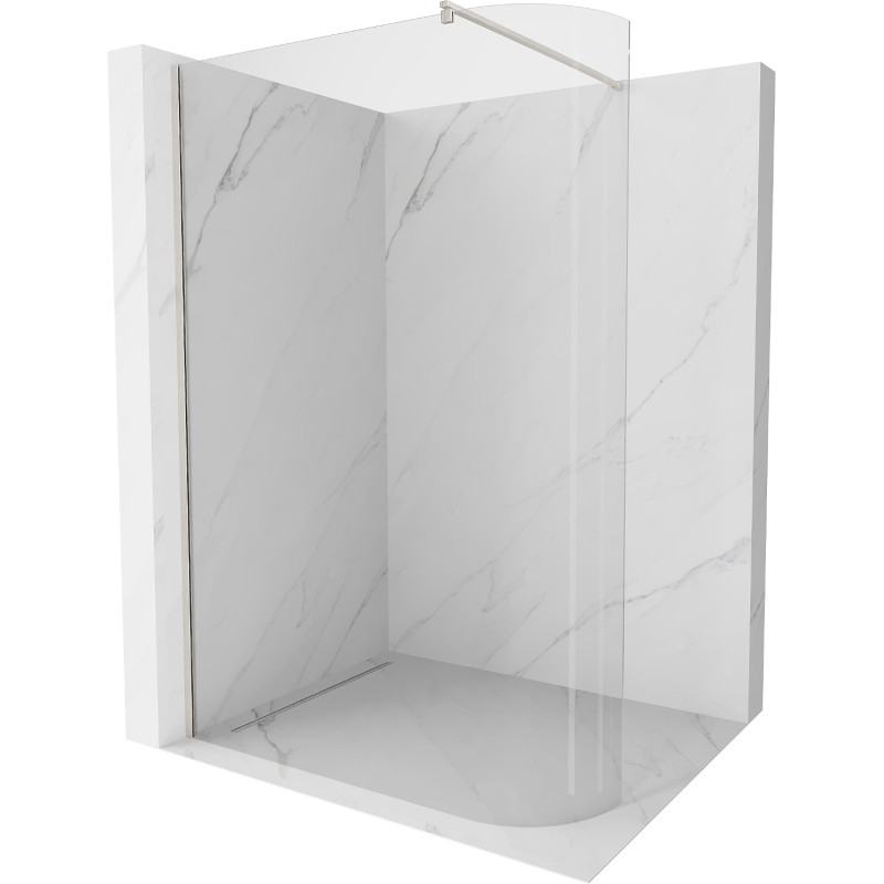 Mexen Kioto-R kaarjas dušisein Walk-in 140 x 200 cm, läbipaistev 8 mm, harjatud nikkel - 800-140-101-97-06