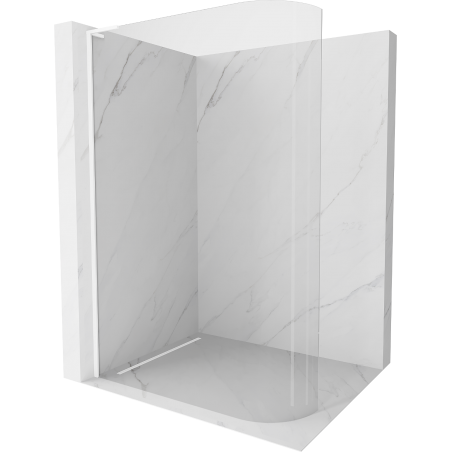 Mexen Kioto L paroi de douche arrondie Walk-in 80 x 200 cm, transparente, blanche - 800-080-103-20-06