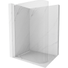 Mexen Kioto L paroi de douche arrondie Walk-in 80 x 200 cm, transparente, blanche - 800-080-103-20-06