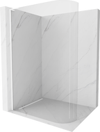 Mexen Kioto-R L zaobljeni Walk-in tuš zid 110 x 200 cm, proziran, bijeli - 800-110-103-20-06