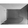 Mexen Kioto L paroi de douche arrondie Walk-in 110 x 200 cm, transparent, blanc - 800-110-103-20-06