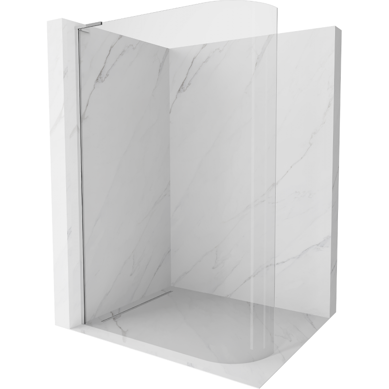 Mexen Kioto-R L gebogen inloopdouchewand 100 x 200 cm, transparant, chroom - 800-100-103-01-06