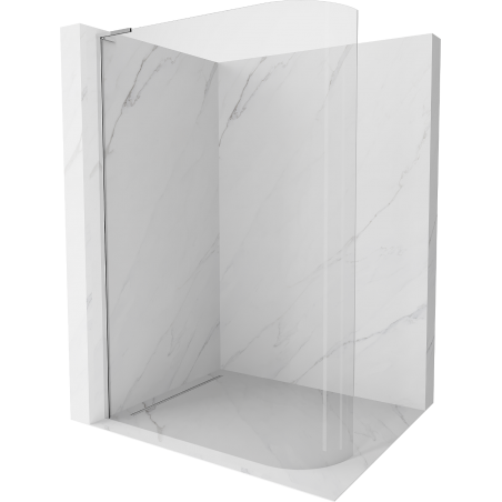 Mexen Kioto-R L gebogen inloopdouchewand 100 x 200 cm, transparant, chroom - 800-100-103-01-06