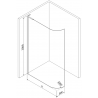 Mexen Kioto L paroi de douche arrondie Walk-in 110 x 200 cm, transparent, chromé - 800-110-103-01-06
