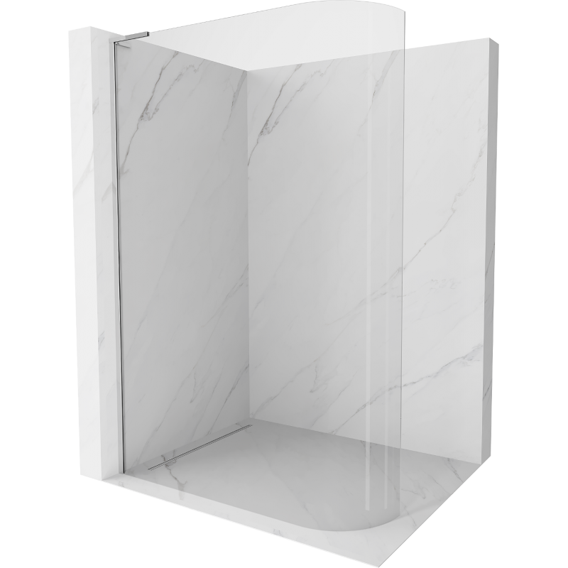 Mexen Kioto L paroi de douche arrondie Walk-in 110 x 200 cm, transparent, chromé - 800-110-103-01-06