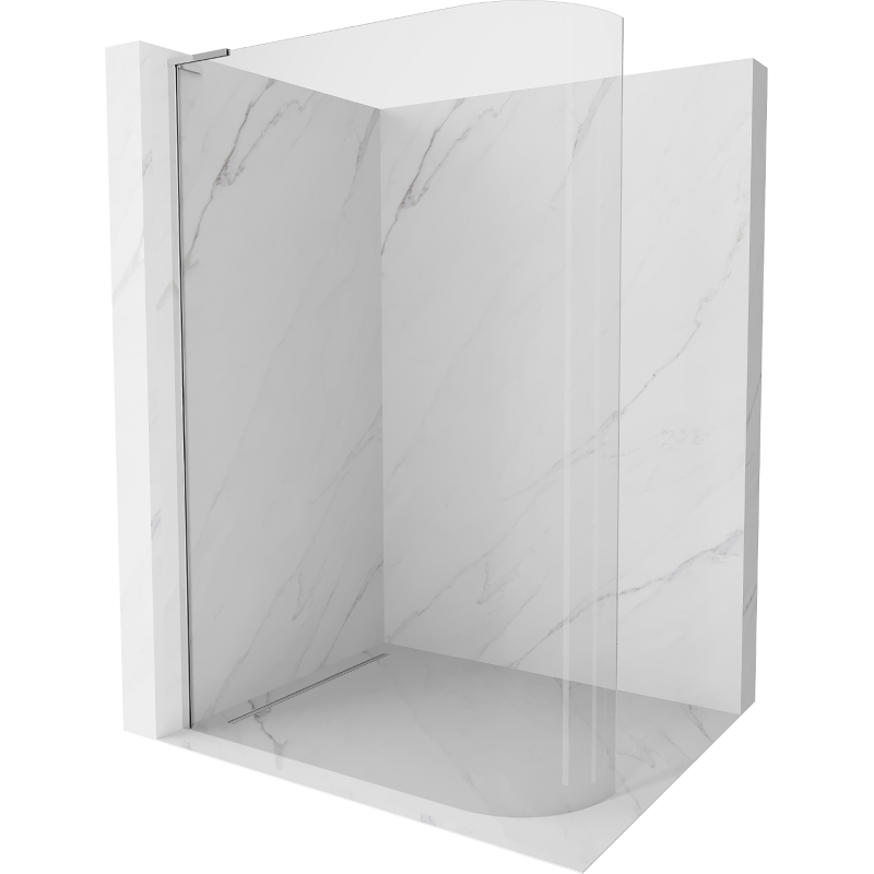 Mexen Kioto-R L paroi de douche arrondie Walk-in 110 x 200 cm, transparent, chrome - 800-110-103-01-06