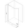 Mexen Kioto L paroi de douche arrondie Walk-in 90 x 200 cm, transparente, noire - 800-090-103-70-06