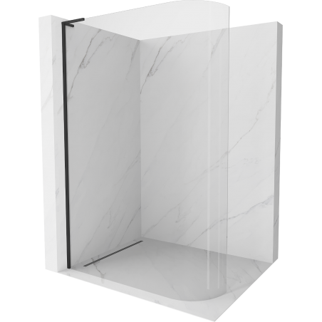 Mexen Kioto L paroi de douche arrondie Walk-in 90 x 200 cm, transparente, noire - 800-090-103-70-06