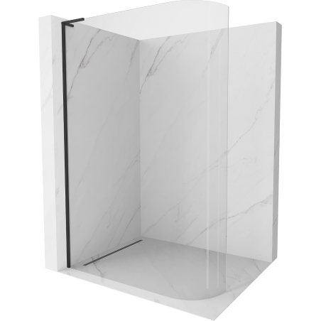 Mexen Kioto-R L paroi de douche arrondie Walk-in 90 x 200 cm, transparent, noir - 800-090-103-70-06