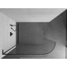 Mexen Kioto L paroi de douche arrondie Walk-in 90 x 200 cm, transparente, noire - 800-090-103-70-06
