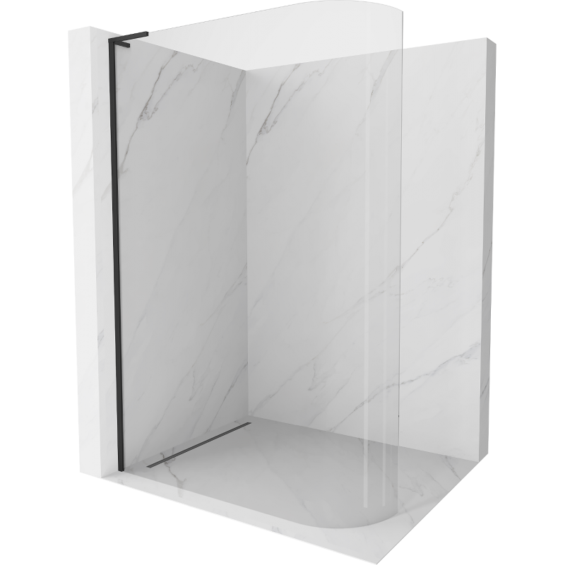 Mexen Kioto-R L Rund-Duschwand Walk-in 120 x 200 cm, transparent, schwarz - 800-120-103-70-06