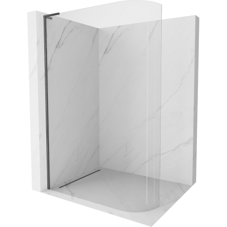 Mexen Kioto-R L paroi de douche arrondie Walk-in 80 x 200 cm, transparent, gris canon brossé - 800-080-103-66-06