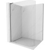 Mexen Kioto L gewölbte Duschwand Walk-in 90 x 200 cm, transparent, gun grey gebürstet - 800-090-103-66-06