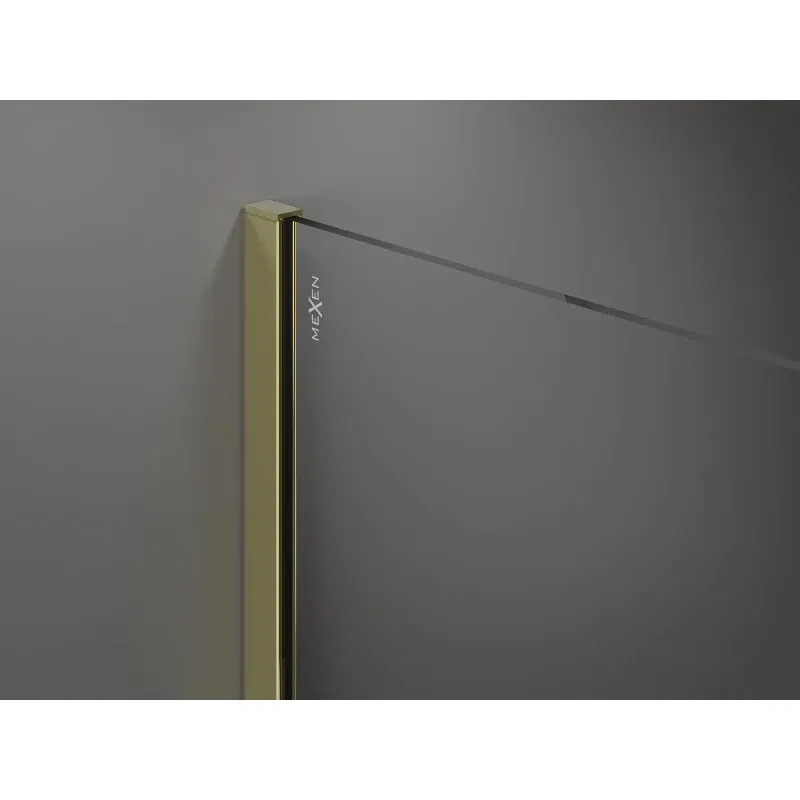 Mexen Kioto Duschwand Walk-in 100 x 200 cm, transparent 8 mm, gold - 800-100-101-50-00