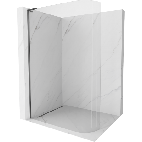 Mexen Kioto-R L ścianka prysznicowa zaokrąglona Walk-in 90 x 200 cm, transparent, gun metal - 800-090-103-95-06