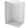 Mexen Kioto-R L Rounded Walk-in Shower Wall 110 x 200 cm, transparent, gun metal - 800-110-103-95-06