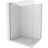Mexen Kioto L paroi de douche arrondie Walk-in 90 x 200 cm, transparente, laiton brossé - 800-090-103-65-06