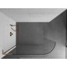 Mexen Kioto L paroi de douche arrondie Walk-in 90 x 200 cm, transparente, laiton brossé - 800-090-103-65-06