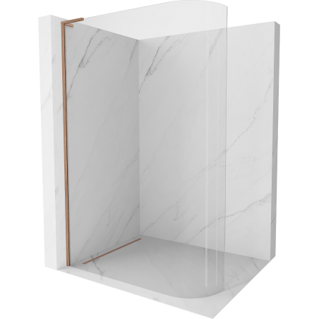 Mexen Kioto-R L ścianka prysznicowa zaokrąglona Walk-in 100 x 200 cm, transparent, miedź szczotkowana - 800-100-103-65-06